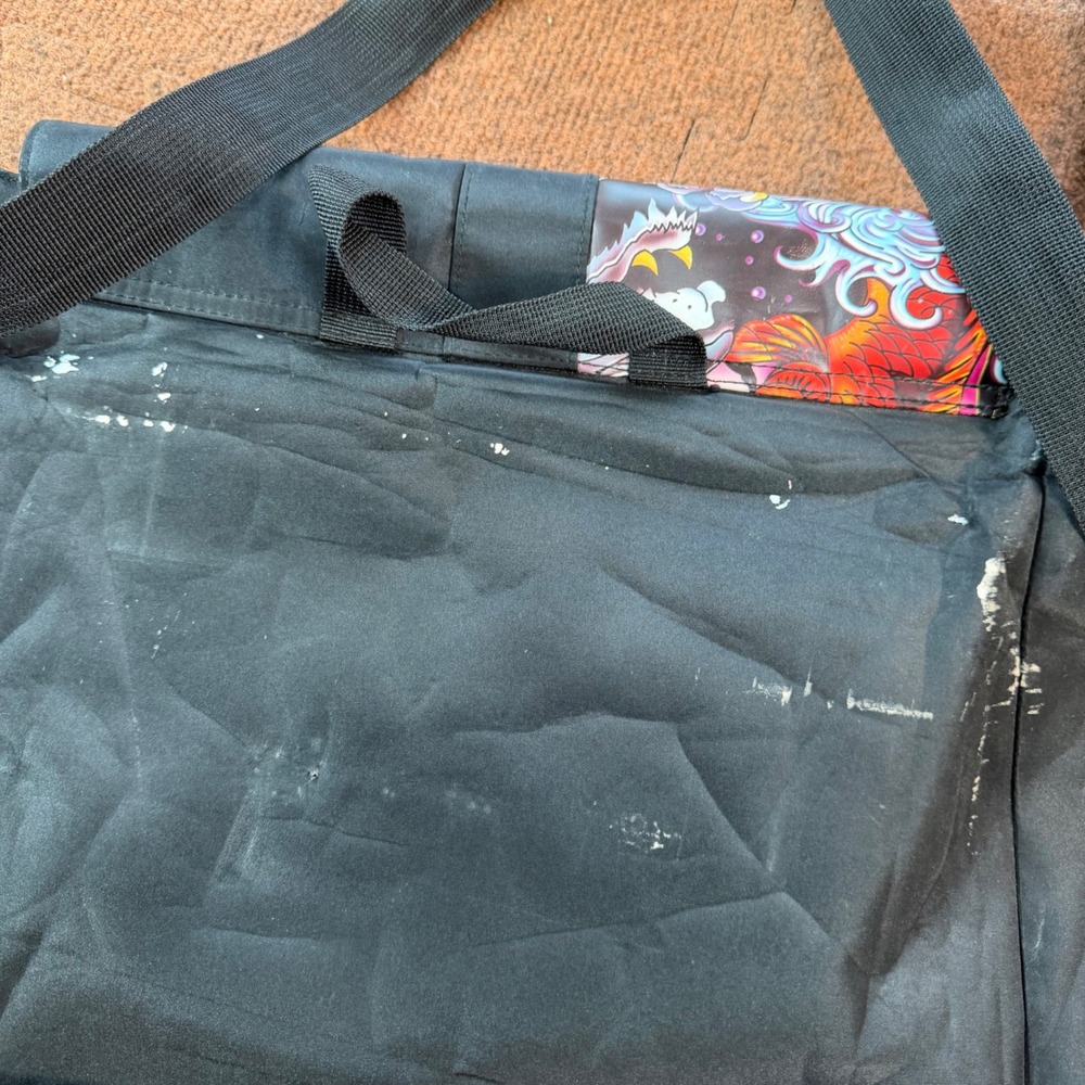 Ed Hardy Christian Audigier Tattoo Graphic Messenger Bag Black Skull Eagle Y2K - Picture 5 of 7